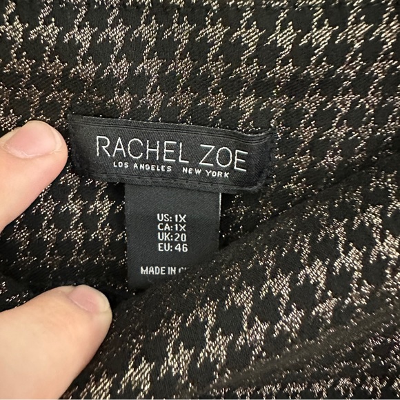 Rachel Zoe Black Metallic Houndstooth Ankle Pants - Picture 5 of 10